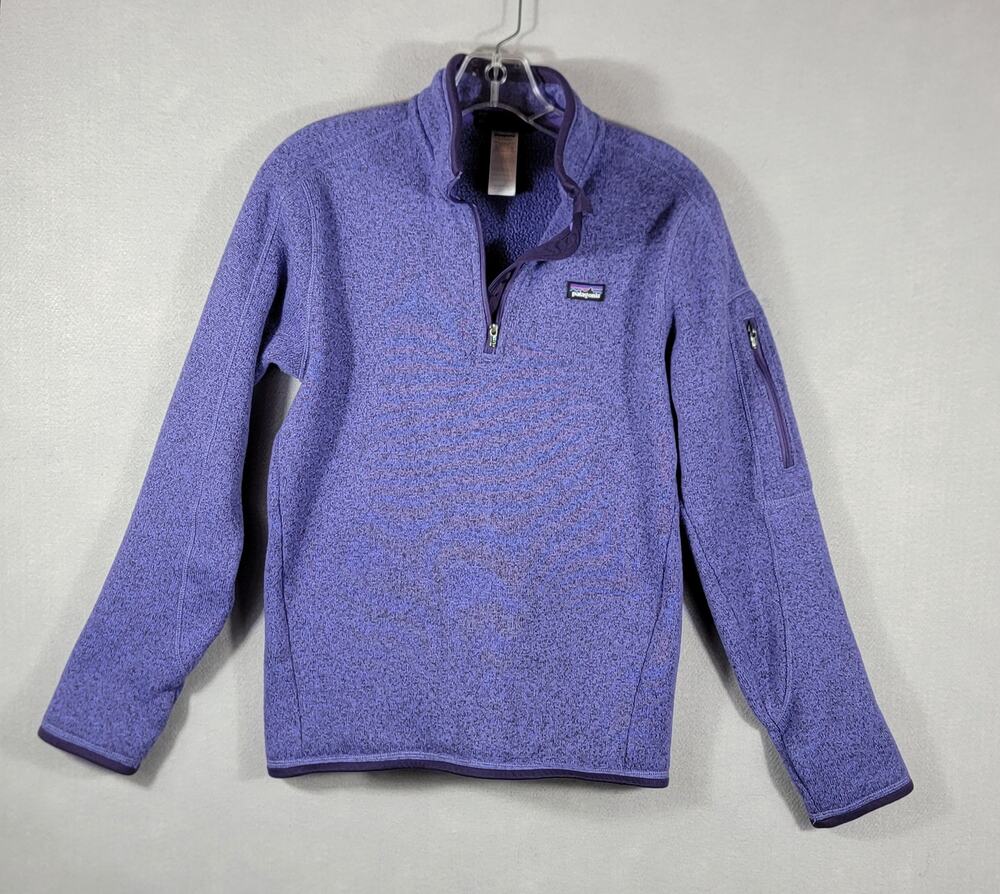 Patagonia Womens Better Sweater 1/4 Zip Fleece Pullover Medium Purple Heather